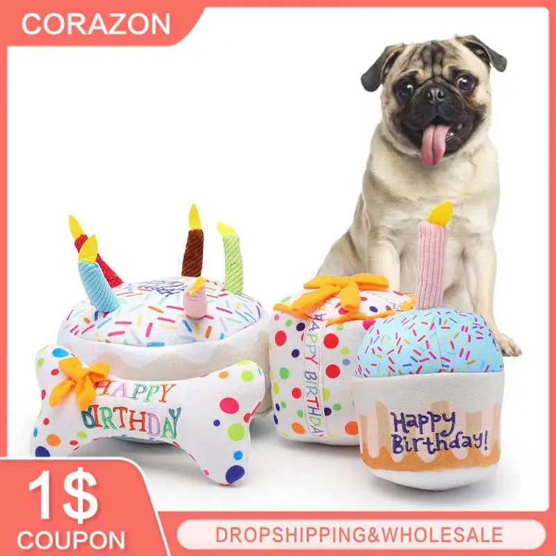 

Interactive Dog Chew Toy Anti-Squeak Training Toys Soft Cupcake Stuffed Big Dog Puppy Toys Pet Cat Dog Interactive Toy