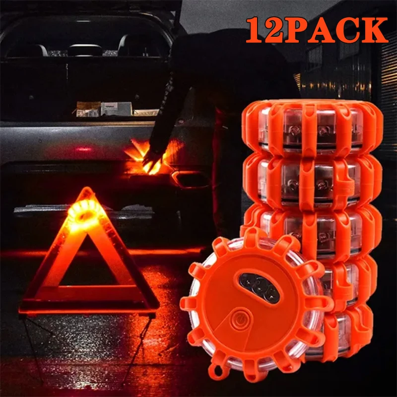 1/2/3/4/6/8/10/12pcs Led Warning Light Builtin Battery 9mode Safety