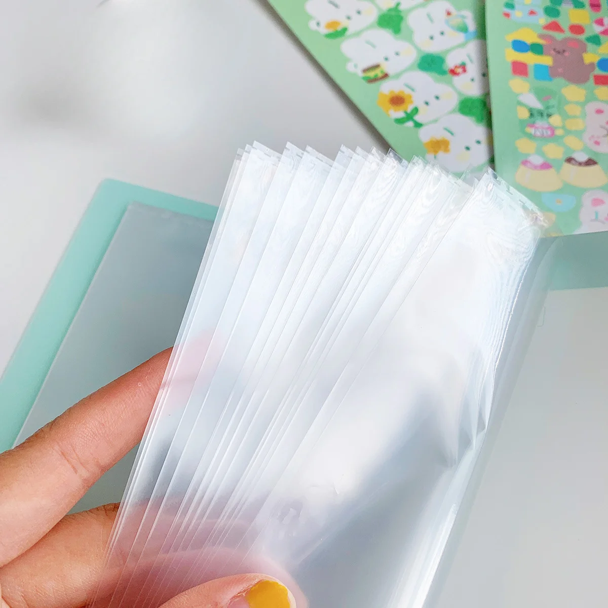 30 Blatt Macaron Farbe transparent große Kapazität Aufkleber Aufbewahrung broschüre lange Streifen Band große Kapazität Briefpapier Karte Album – Detail 4