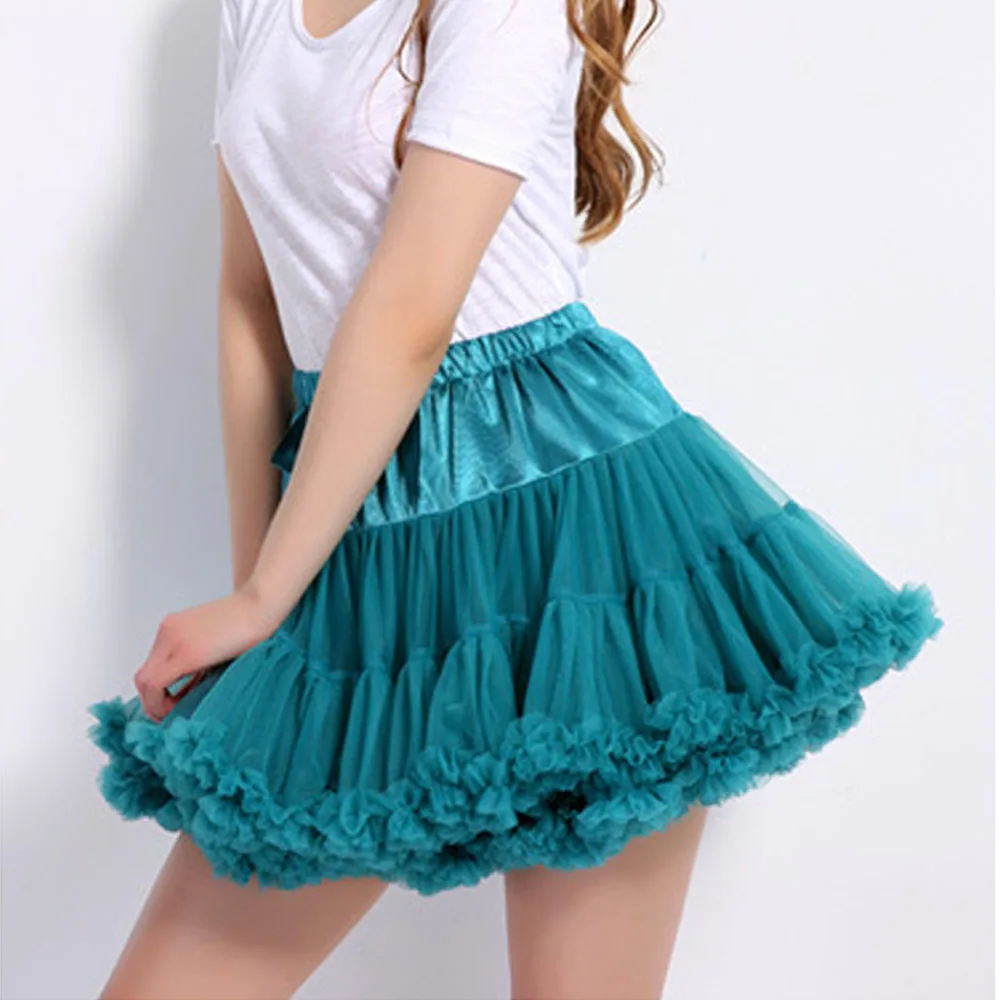 black mini skirt Fashion Fluffy Tutu Skirts Chiffon Teenage Girl Adualt Women Pettiskirts Princess dance wear Party clothes Tulle Skirts black pleated skirt