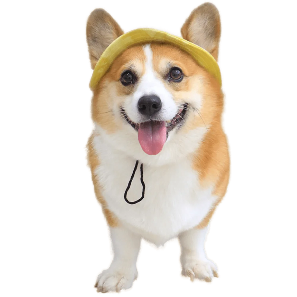 

Pet Cute Ear Hat Anti-shedding Adjustable Basin Hat Sunscreen Sunshade Corgi Shiba Inu Cotton Princess Hats for Dog Hats
