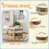 White 5-Piece Kids Table and Chairs Set with Storage for Art, Drawing, Playroom, Classroom, Nursery