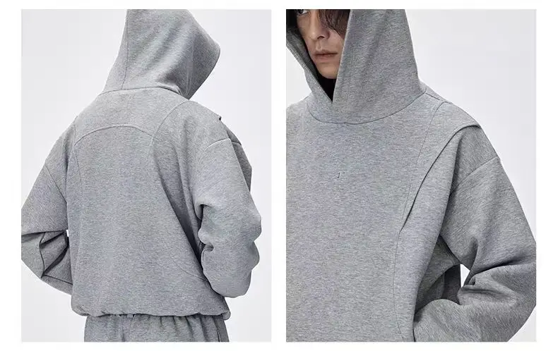 C  Loose leaf cutting hoodie space cotton polyester material embroidery logo casual minimalist cleanfit -