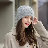 Autumn and winter new style versatile Baotou hat retro yarn hat warm ear protection pile cap cold hat 2