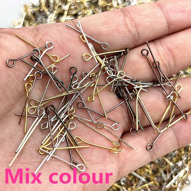 Gold Eye Pin Silver Rose Gold Black Open Eyepins Headpins 0.7mm