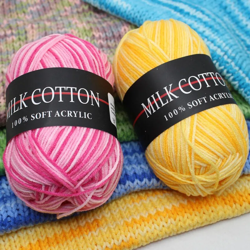 Knitting yarn knitting wool yarn crochet yarn cotton yarn cotton knitting yarn wool yarn cotton wool yarn 50g/Set 3ply DK Colourful Knitting Crochet Milk Soft Baby Cotton Wool Yarn For Hat Dolls Glove Blanket At Low Price
