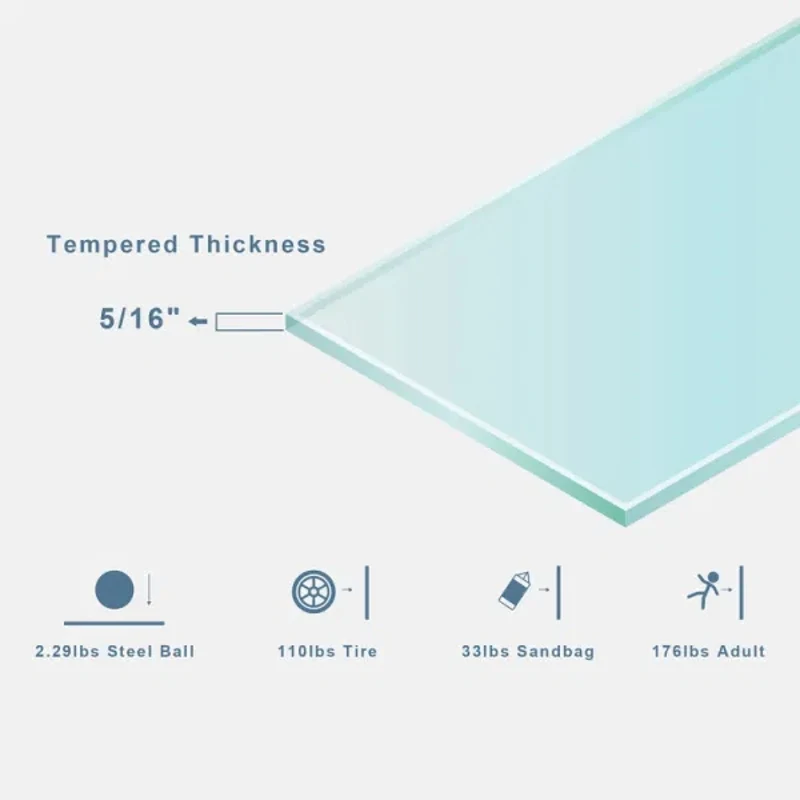 48 in. W X 76 in. H Frameless Shower Door Single Sliding Shower Door  5/16" (8mm) Clear Tempered Glass Shower Door with Exp 5