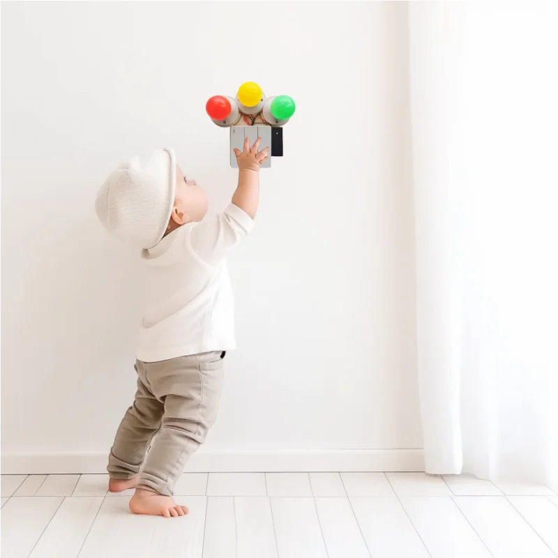 DIY obsazený nasednout příslušenství montessori osvěta hračka kognitivní tvoření kojenec časně  osvěta dovednosti  boule fanoušek LED lehký spínač