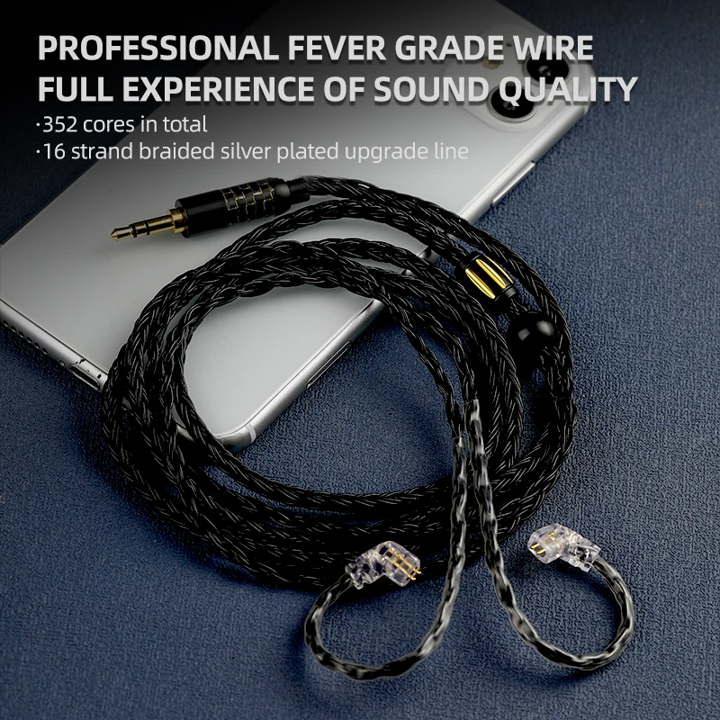 ND D2 sixteen-strand earphone silver-plated wire 3.5 fever grade 2.5 balance wire 4.4diy wire 2pin0.75 upgrade wire