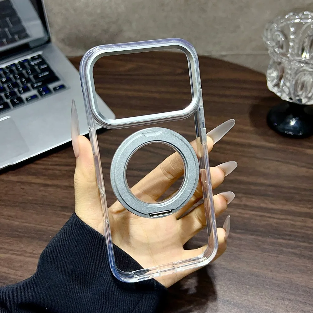 Rotating Stand Case with Magnetic Ring, Clicky Sound, and Military-Grade Drop Protection