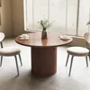 Round Dining Table for 4, Modern Farmhouse Kitchen Table, 47 Inch Small Circle Dining Tables with Wood Strip Base for Kitchen Li 6