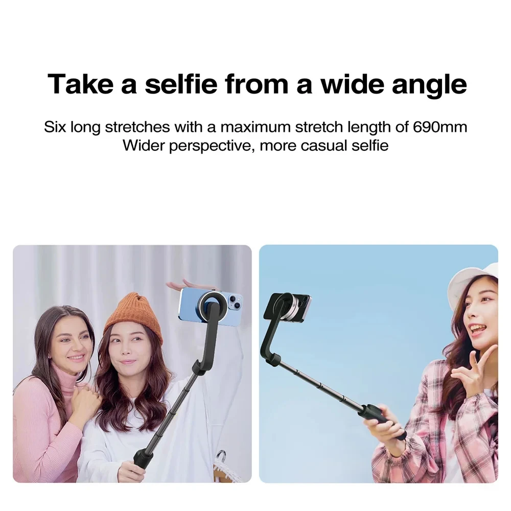 Magnetic Selfie Stick Tripod With Wireless Remote For Iphone Magsafe_voghion.com