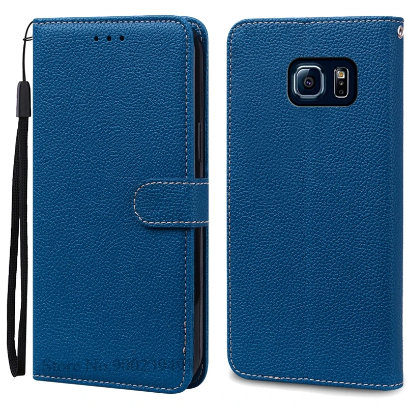 Luxurious Leather Flip Wallet Case for Samsung Galaxy S6 Series - Premium Protection and Style