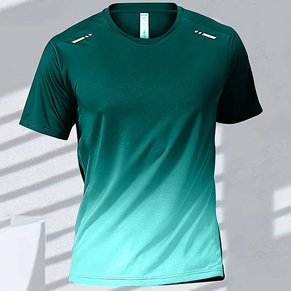 thumbnail image 1 of Camisetas para hombre Camiseta deportiva Camisetas de manga corta con degradado de secado rápido Entrenamiento al aire libre Entrenamiento de baloncesto Ropa para correr para hombre, 1 of 5