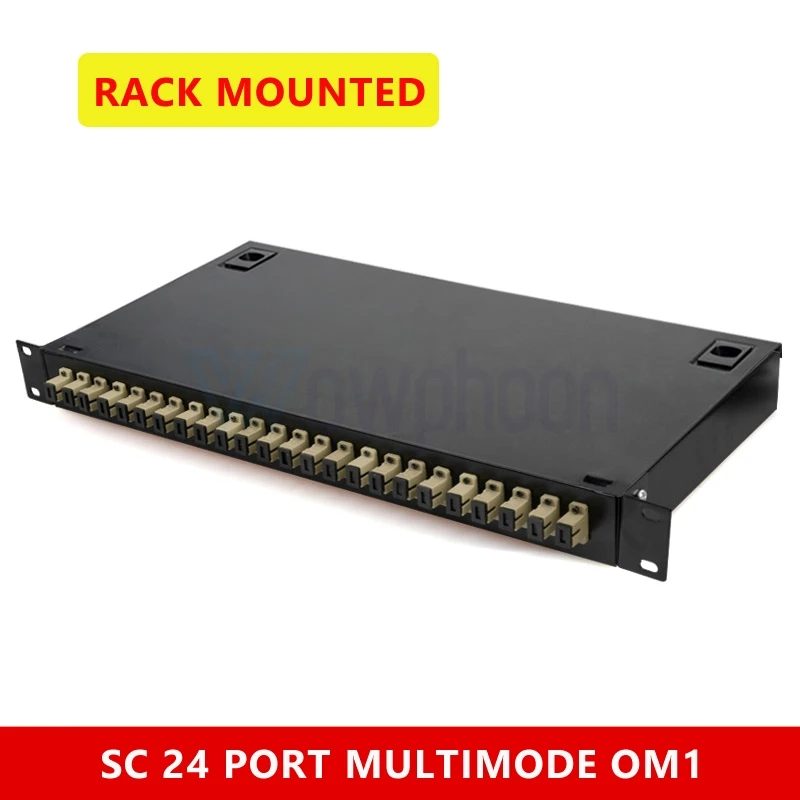 24 Porte Sc Fc Fibra Ottica Patch Panel Rack Mount Chassis Rack & Enclosure Om1 Om2 Om3 Om4 Morsettiera Laminata A Freddo
