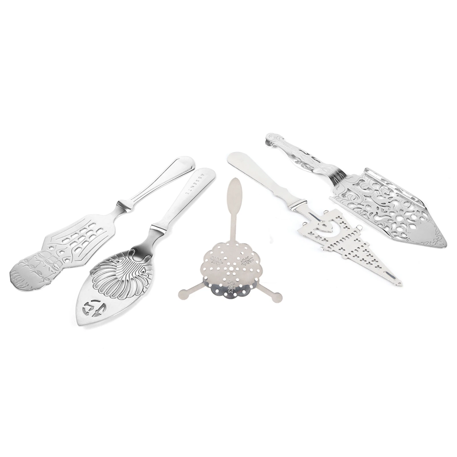 304 Stainless Steel Cocktail Glass Cup Drinking Filter Wormwood Spoon Absinthe Spoons Drinking Spoons cutlery set stainless steel cutlery set