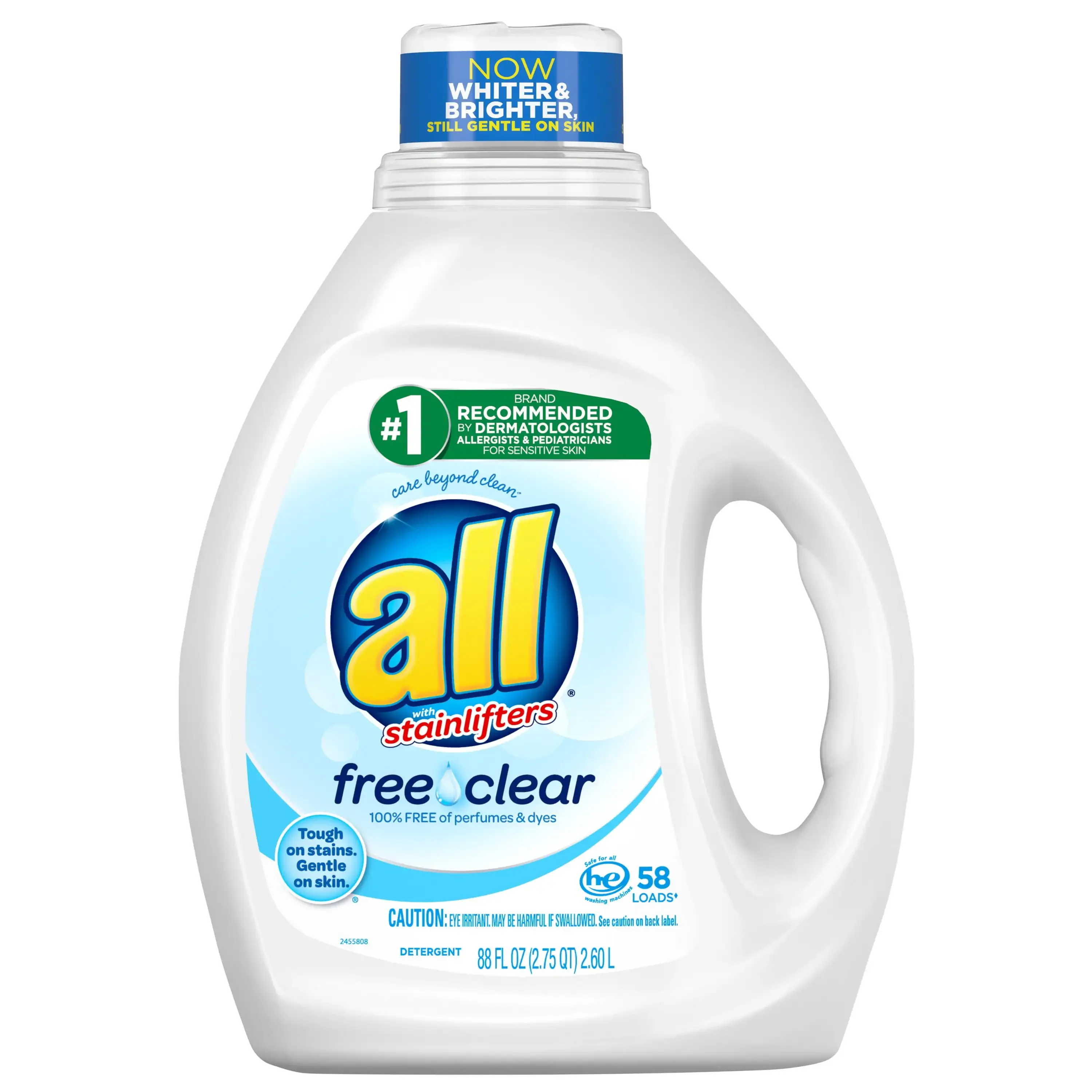 Stainlifters Free Clear for Sensitive Skin 58 Loads Liquid Laundry Detergent 88 Fl. Oz. free of perfumes and dyes