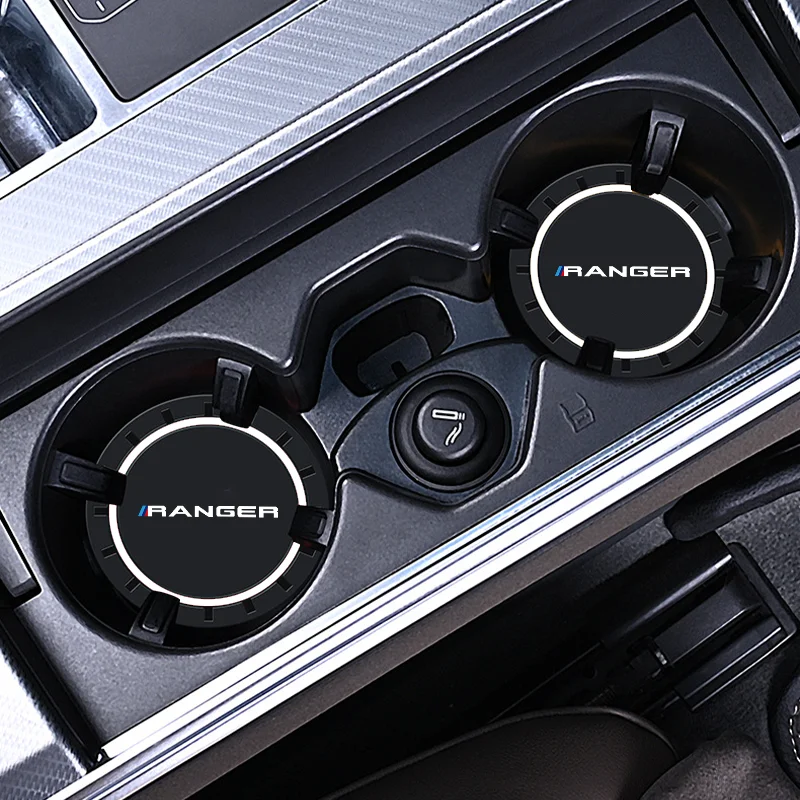Car Cup Holder Anti Slip Insert Coaster Pad 2pcs For Ford Ranger T9 T6 Raptor cup holder coasters cup holder inserts car coaster pads