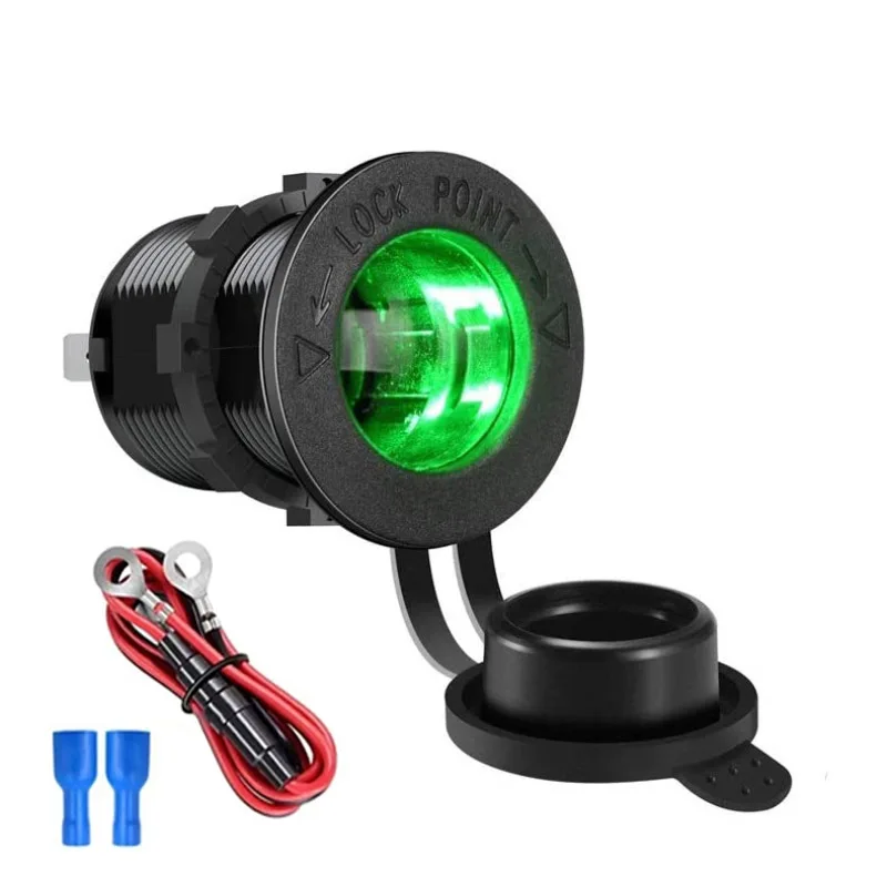 Universal Waterproof 24V Power Socket for Vehicles and Outdoor Use