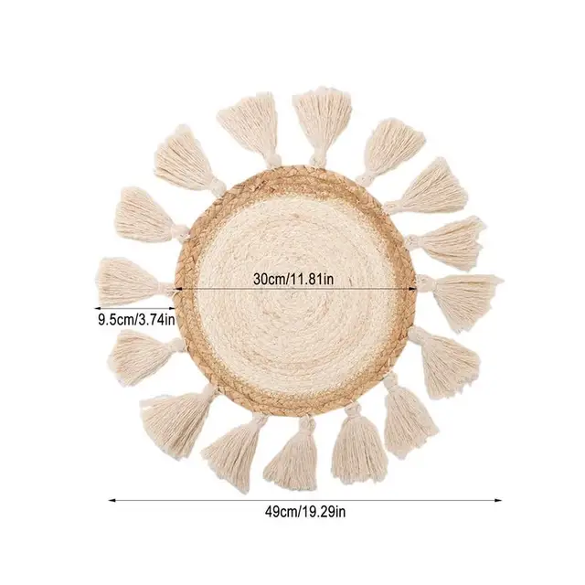 Szövött Fali Függő Kosár Kerek Bojt Ins Makrame Boho Fal Art Dekoráció Otthoni Hálószoba Gobelin - Image 6