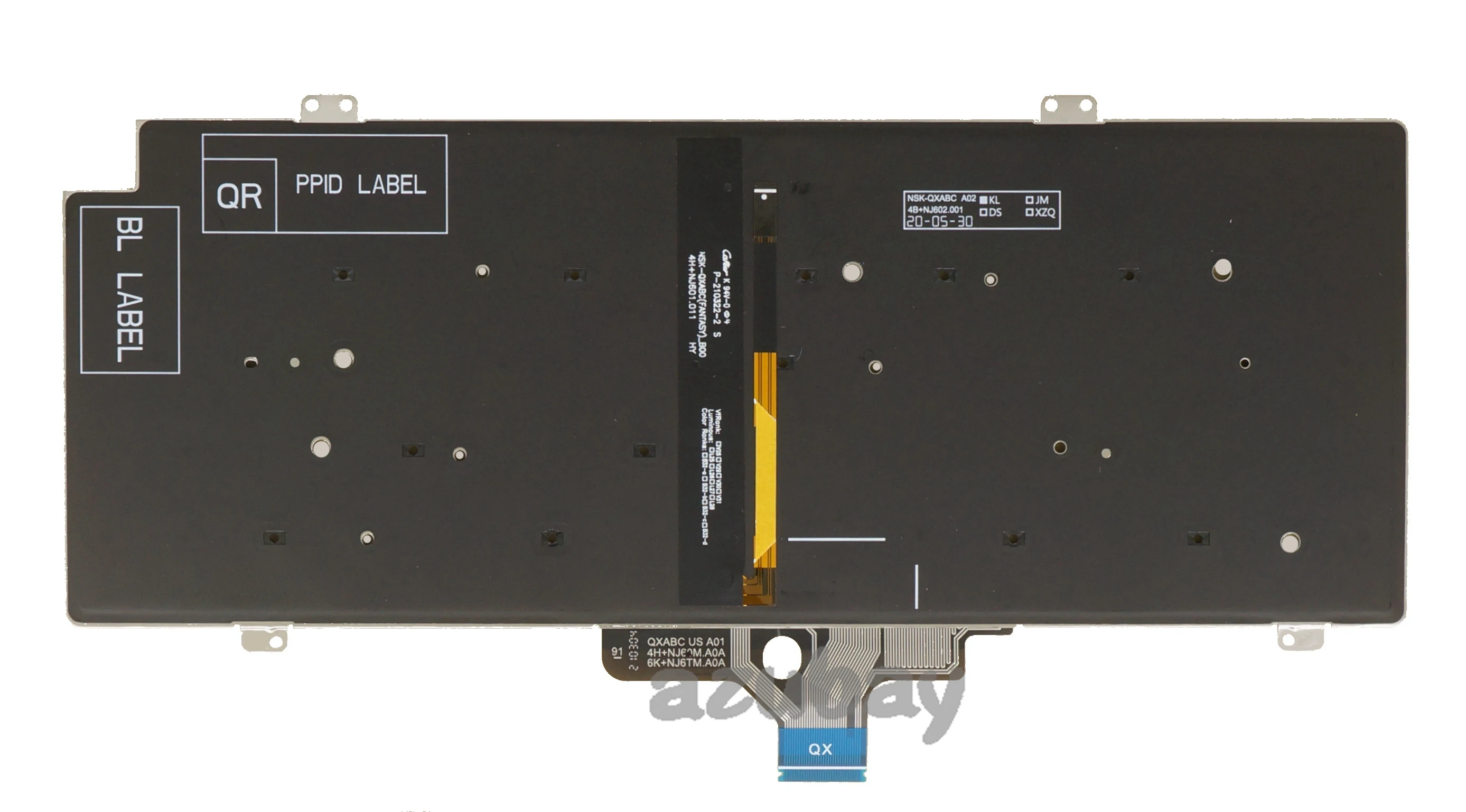 Teclado para Dell 0cw3r5 094tgn 0fj5tv 0k5xt4 0k4wgn 0g7fk7 0hj0jn Nsk-qxabc Pk1330s1b00 Pk1330s1b22 Pk1330s1b21 Pk1330s1b15 - Imagem 3