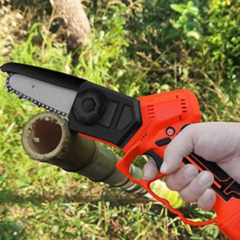 

25V 6In Mini Electric Pruning Saw Rechargeable Small Wood Spliting Chainsaw One-handed Garden Woodworking Battery Saw