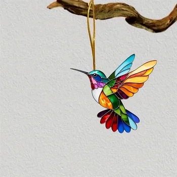 Colorful Hummingbird Suncatcher Pendant 1