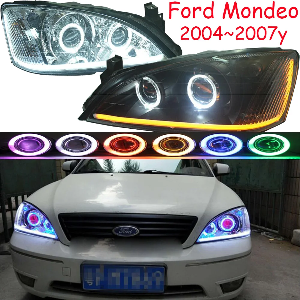 

2004 ~ 2007y автомобильный bupmer передний свет forMondeo Передний фонарь fusion автомобильные аксессуары светодиодные DRL HID ксеноновые противотуманные формондео фары