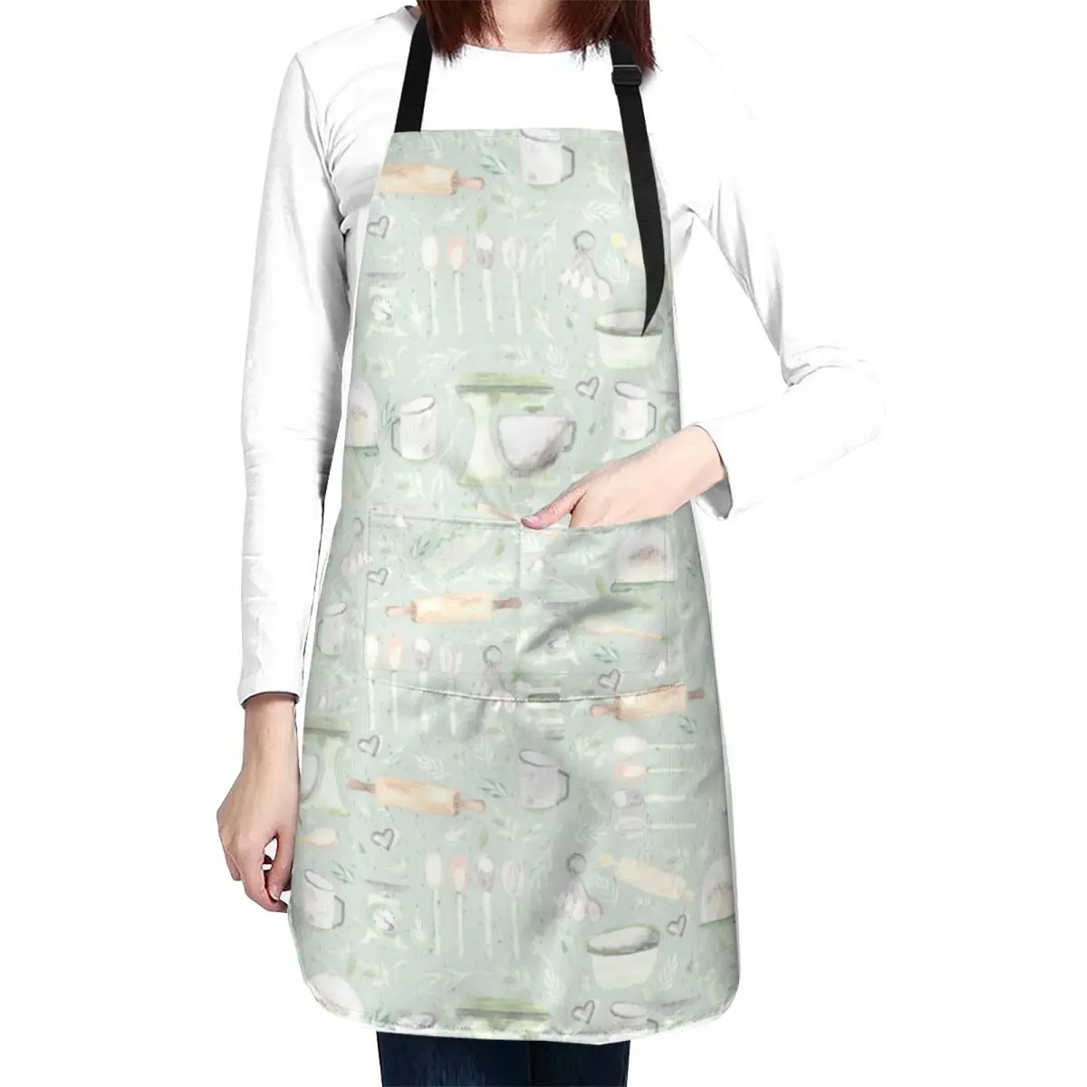 

Baking Pattern Mint Green Texture Apron chefs apron Aprons Ladies Beauty Apron Chef Uniform