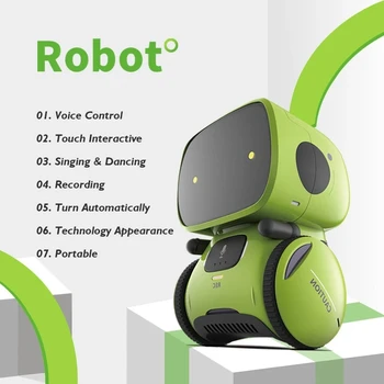 Emo Robot Smart Robot Sensore di comando vocale da ballo, canto, danza, ripetizione Robot giocattolo per bambini Ragazzi e ragazze Robot talkking