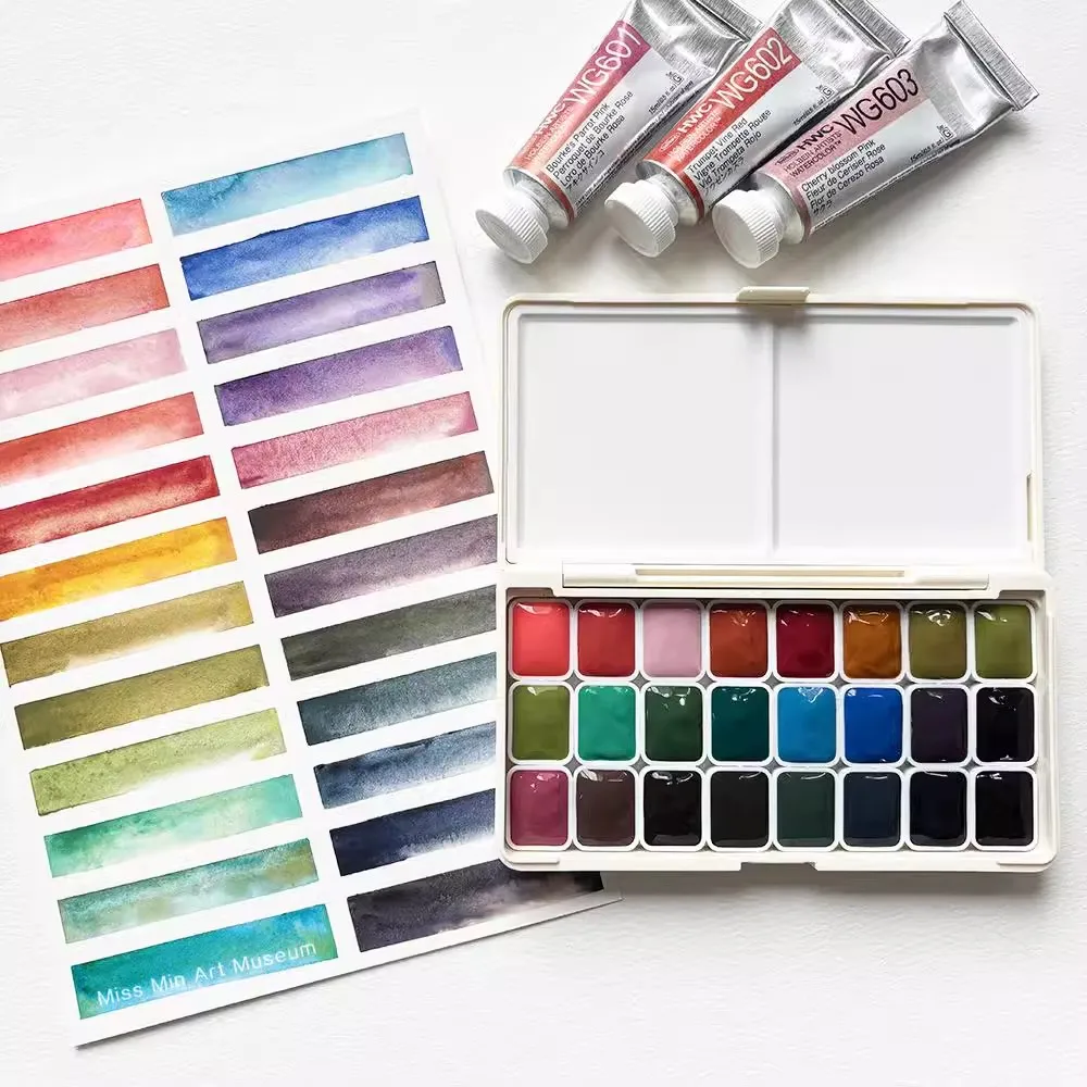 Holbein Artists' Watercolor Granulating Colors 24 Colors 1ml HWC Transparent acuarela Professional pigments supplies 2