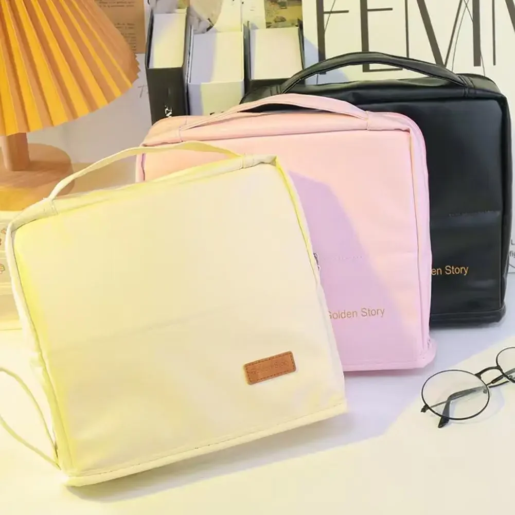 Large Capacity Standing Makeup Bag Organizer - Multi-Layer Cosmetic Case with Handle, Portable Storage Pouch for Travel