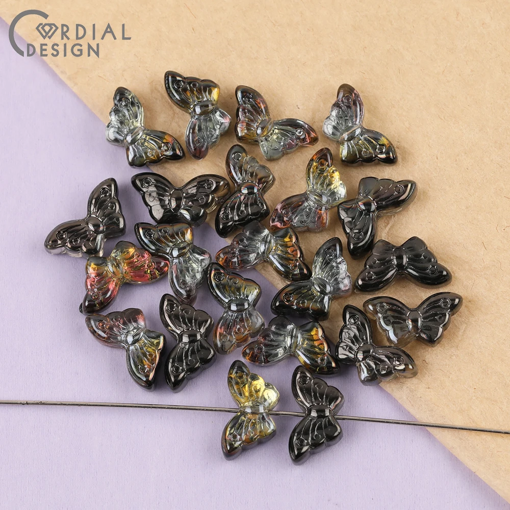 Cordial Design 8*15MM 500pcs Beads Making/Aurora Effect/DIY Glass Bead/Butterfly Shape/Jewelry Findings & Components/Hand Made - cordial