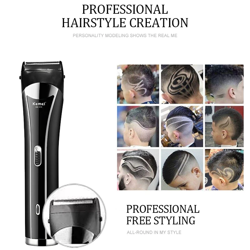 Kemei Electric Hair Clipper Rechargeable Electric Push Clipper KM-1418 Hair Clipper Shaver Nose Hair Clipper 3-in-1 Styling Tool