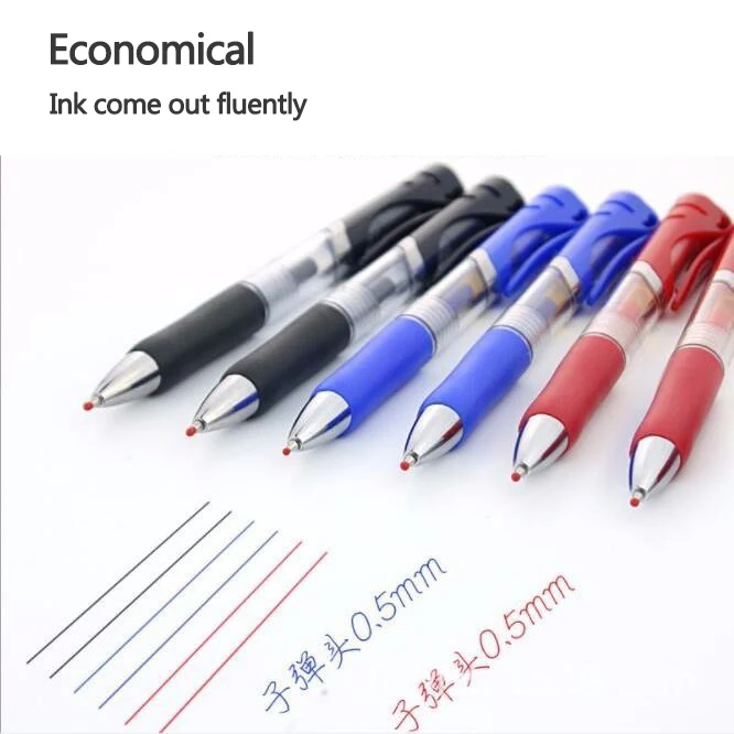 Retractable Gel Pens Set Black/red/blue ink Ballpoint for writing 0.5mm refills Office accessories school supplies Stationery - Image 3