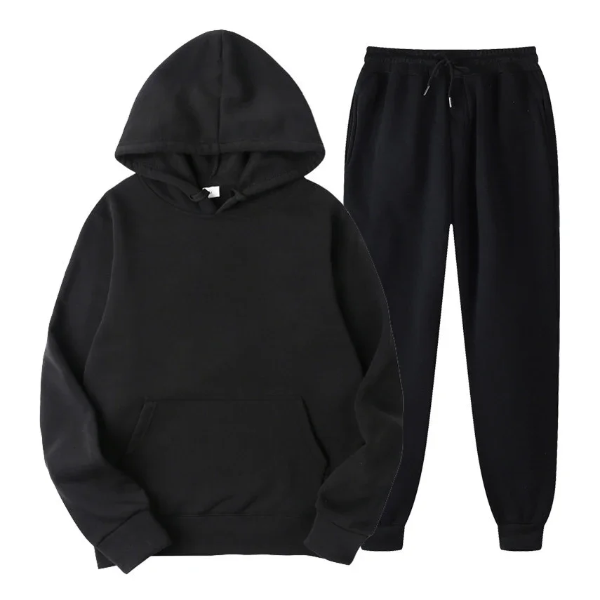 

Men's Sets Casual Hooded Jackets Fashion Male Set Warm Tracksuit Sportswear Hoodies+Pants Sets Coat Jacket Men Long Sweatshirt