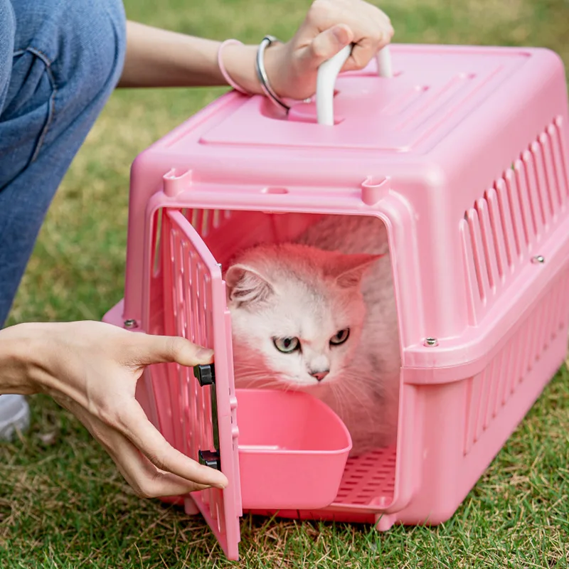 

Durable Pet Air Cargo Crate, Cat And Kitten Carrier, Portable Dog Transport Cage, Pet Air Travel Carrier, Breathable Travel Cage