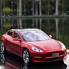 New 1:32 Tesla MODEL 3   Alloy Car Model Diecasts Toy Vehicles Toy Cars For Children Gifts Boy Toy Sound Light Pull Back 3