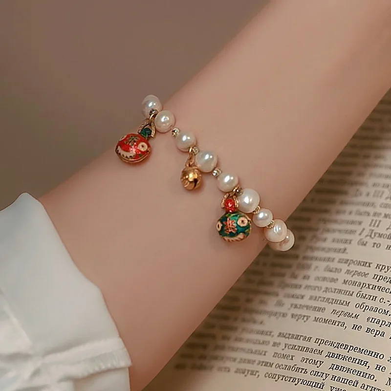 New Arrival Natural Baroque Freshwater Pearl Ethnic Chinese Mascot 14K Gold Filled Female Charm Bracelet Jewelry Gifts No Fade