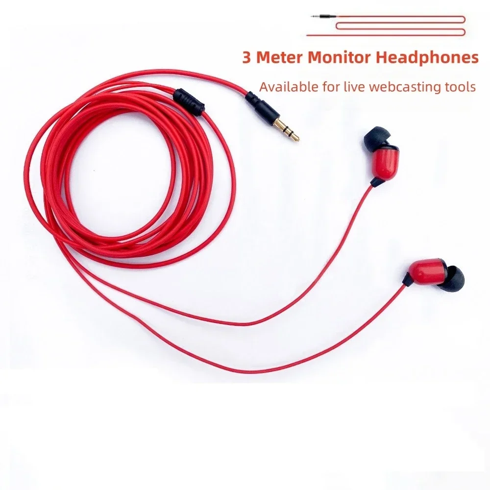 Wired Live Broadcast Live In Ear Headset 3 Meters Long for Computer Laptop Phone With Microphone Dedicated Sound Card Headphones