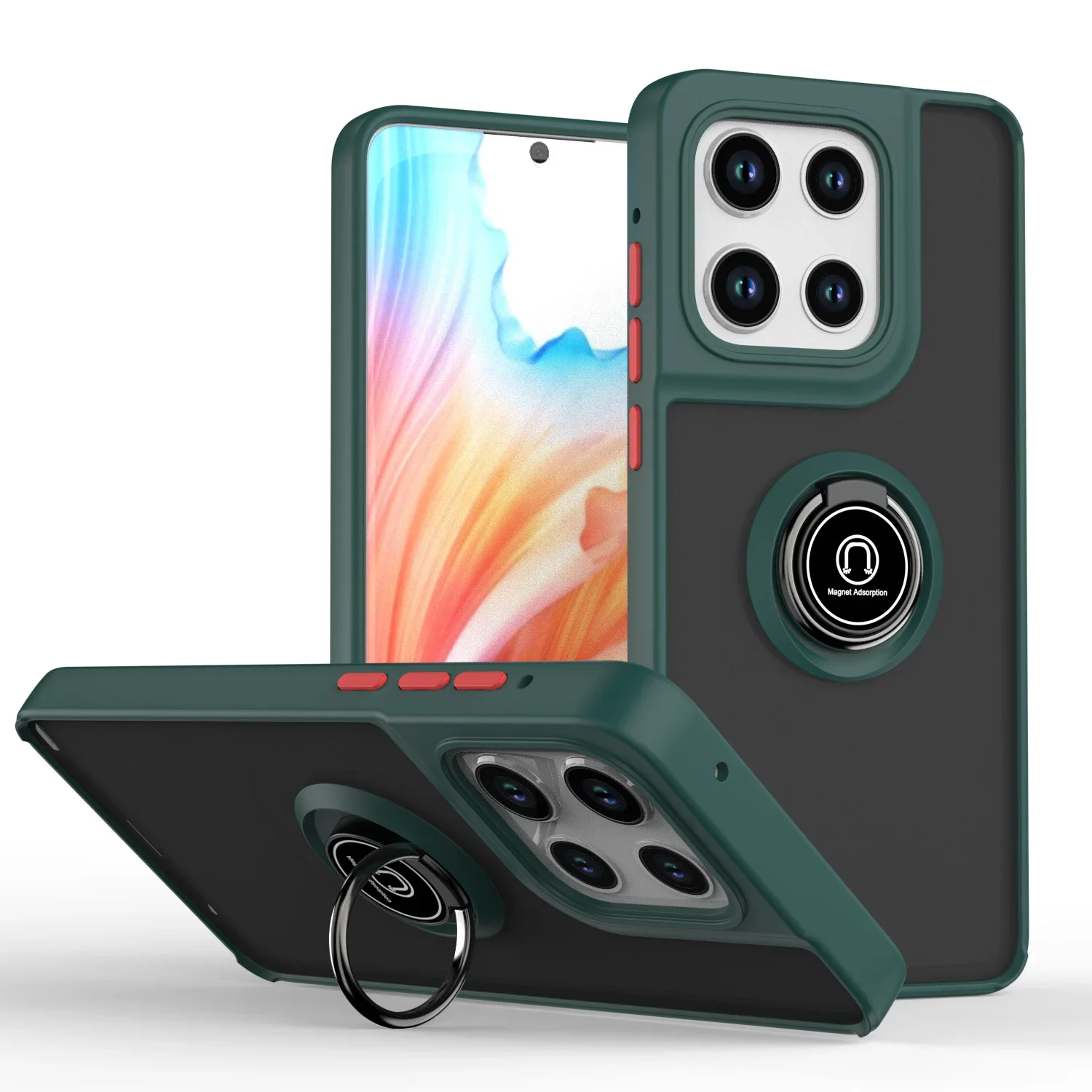 Enhanced Armor Shockproof Matte Case with Ring Stand Cover