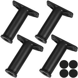 4 Pcs Bed Support Frame Adjustable Replacement Bedstead Black Black Bed Frames Plastic Steel Center