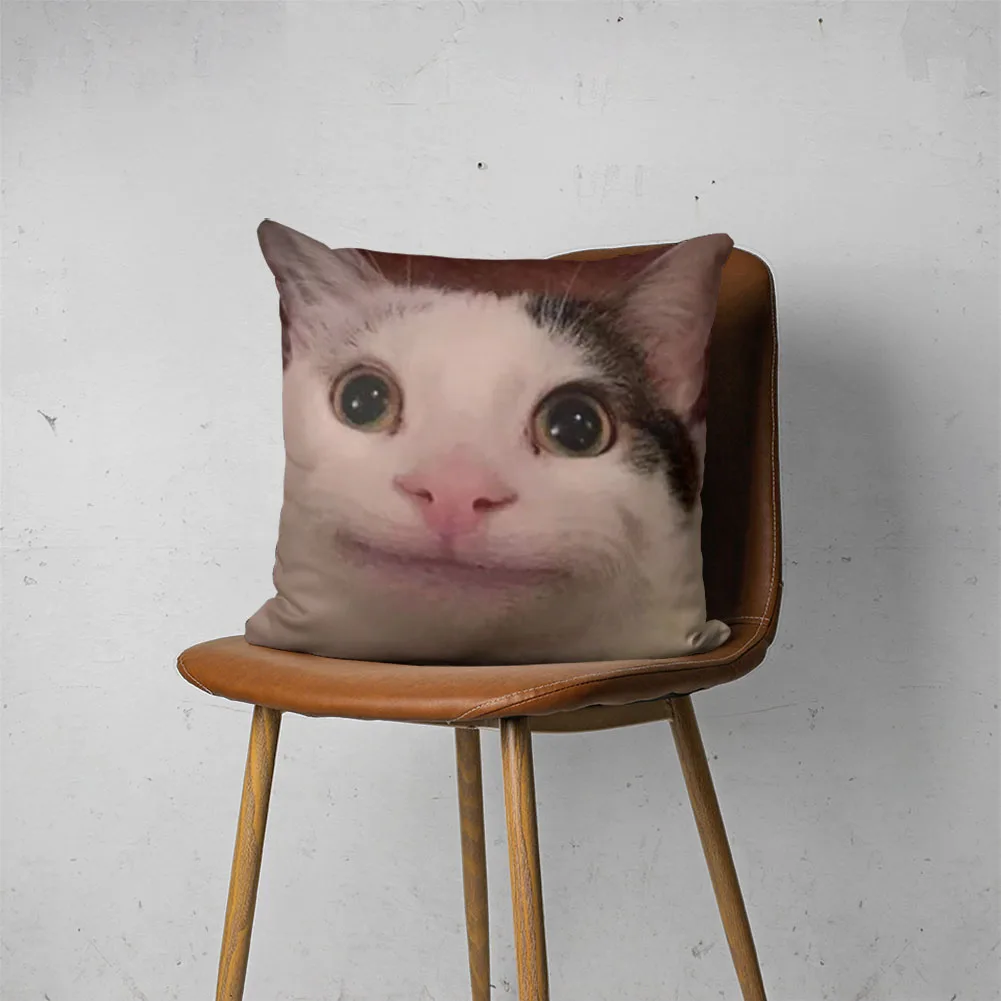 

CAT MEME PILLOW 005 Customizable Bedroom Bed Sofa Hotel Car Lumbar Pillow Fashion Decorative Pillow Cover