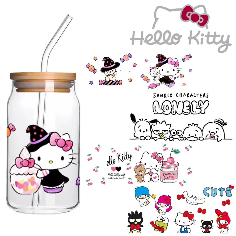 

Sanrio 3D UV DTF Transfer Printing Glass Cup Wrap Waterproof High-temperature Resistant Sticker Personalized DIY Cute Sticker