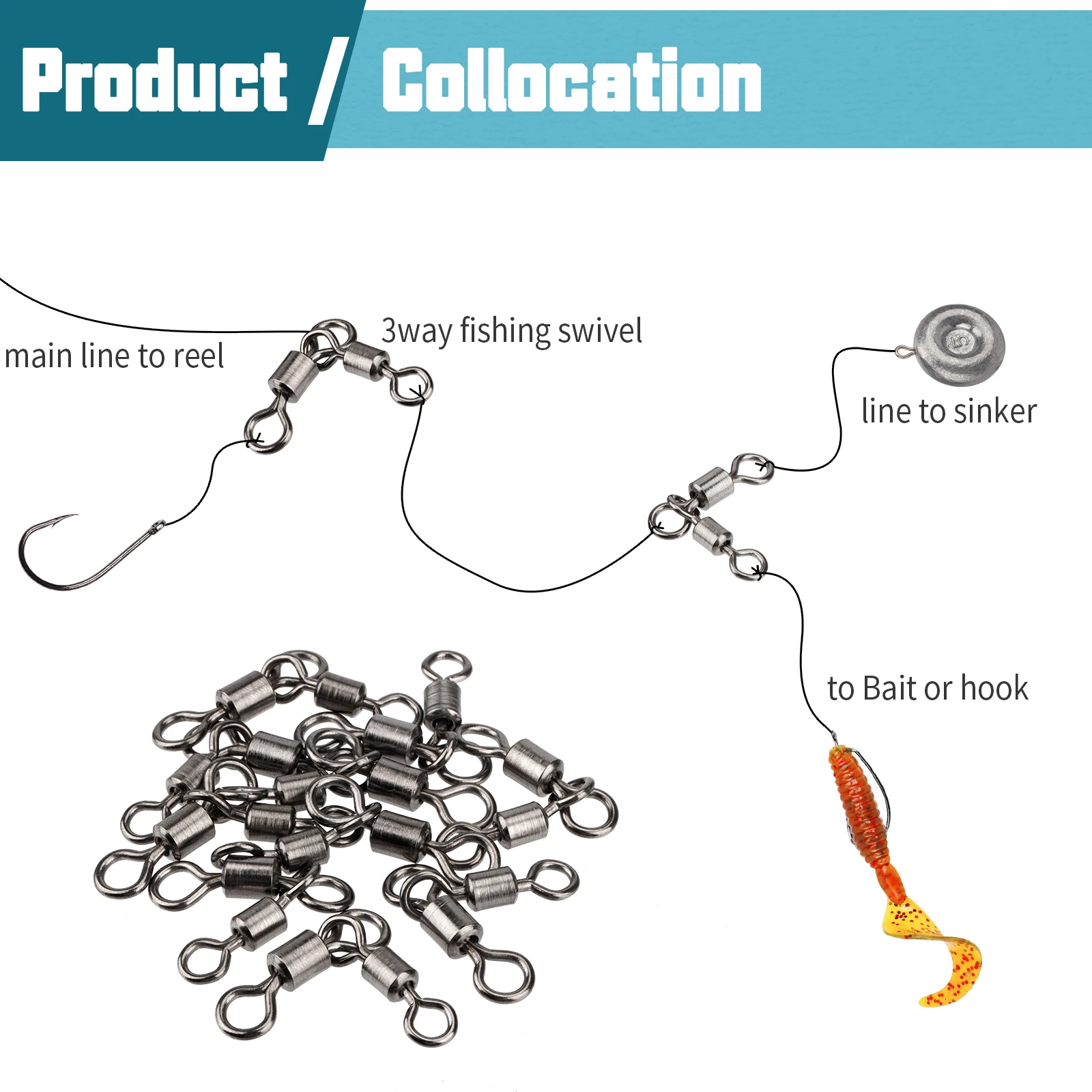 Fishing Swivels 360 rotation 3 Way Crossline Swivel Heavy Duty Tackle Accessories fishing swivels fishing accessories fishing tackle