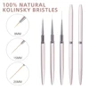 KADS 3pcs 100 Natural Kolinsky French Nail Art Liner Brushes 8/15/20mm Gel Polish Nail Art Tools Design Painting Drawing Liners 1