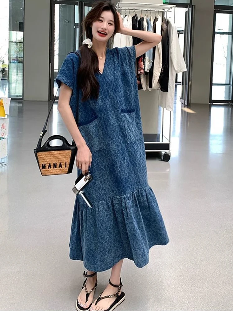 

Women's Midi Dress 2024 New Fashion Summer Oversized Small Pleated Dresses for Women Elegant Chic Ladies Dress