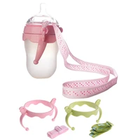 2 Pack Baby Bottle Holder Feeding Bottles for Comotomo Easy Cleaning 2 Count (Pink/Green) Easy Grip Dropshipping 1