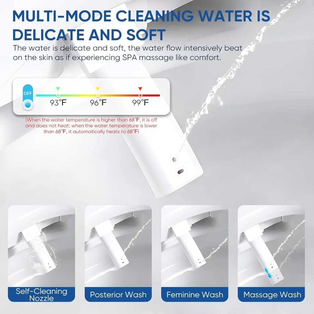 Smart Toilet, Elongated One Piece Bidet Toilet with Bidet Built in, Tankless Smart Bidet Toilet with Auto Open Close,Foot Sensor 4