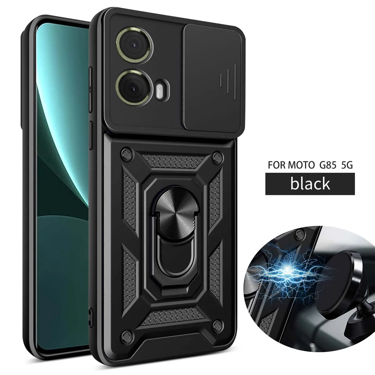 Armored Protective Shell with Magnetic Ring and Camera Protection